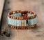 Amazonite Leather 3X Row Cuff Bracelet Carousel 2