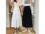 Spring Summer Women Skirts Vintage High Waist Elastic Patchwork White Black Carousel 6