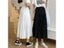 Spring Summer Women Skirts Vintage High Waist Elastic Patchwork White Black Carousel 7