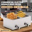 2500W 20L Electric Deep Fryer Commercial Twin Basket Cooker w/Oil Drain Valve Carousel 1