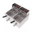2500W 20L Electric Deep Fryer Commercial Twin Basket Cooker w/Oil Drain Valve Carousel 9