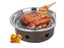 Round Stainless Steel BBQ Grill Roast Mesh Net Non-stick Barbecue Baking Pan Carousel 3