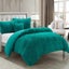 Teal Shaggy Fleece Duvet Cover Set by Marlborough Carousel 1