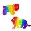 2 Packs Animals Fidget Toys Push Bubble Sensory Toy for Kids Rainbow Lion Tiger Carousel 1