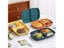 Unbreakable Rectangular 3-Grid Meal Plate Durable Striped Design Tableware For Carousel 5