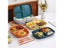 Unbreakable Rectangular 3-Grid Meal Plate Durable Striped Design Tableware For Carousel 7