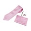 Mens Pink Striped Matching Neck Tie, Pocket Square, Cuff Links And Tie Clip Set Carousel 2