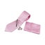 Mens Pink Striped Matching Neck Tie, Pocket Square, Cuff Links And Tie Clip Set Carousel 3