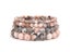 Natural Frosted Pink Zebra Mineral Stone Bracelet Handmade Matte Bead Jewelry Carousel 5