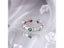 Solid 925 Sterling Silver Heart Rings For Women Green Red Stone Simple Trendy Carousel 3