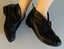 $1R * Black genuine leather wide fit short ankle boot * 39 * Carousel 8