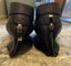 $1R * Black genuine leather wide fit short ankle boot * 39 * Carousel 13