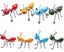 Metal Ant Wall Decor Set of 4 Colorful Indoor Bathroom Kids Room or Outdoor B Carousel 4