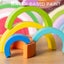 Wooden Rainbow Stacker Nesting Puzzle Blocks - In Assorted Colors Carousel 6