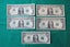 FIVE nice USA Washington - one dollar notes. Carousel 1