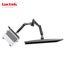 Loctek 10"-30" Single Monitor Ergonomic Gas Spring Arm - With 10.1"-17.3" Laptop Carousel 6