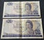 NEW ZEALAND REPLACEMENT BANKNOTES KNIGHT 99B STAR CONSECUTIVE PAIR, VF!, $1 RES! Carousel 2