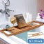 Bamboo Bathtub Tray Bathroom Storage shelves Carousel 1