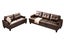 Knollwood 3+2 Seater Faux Leather Sofa - Brown Carousel 1