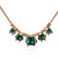 Veile Studios Elegant Green Gemstone Crystal Charm Pendant In Gold Chain Chunky Carousel 1
