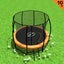 Kahuna 10Ft Round Trampoline With Ladder Net Safety Pad Cover Orange Outdoor Toy Carousel 3