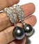 Stunning Oval Peacock Black Green TAHITIAN Pearl Earrings Carousel 3