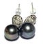 Stunning Oval Peacock Black Green TAHITIAN Pearl Earrings Carousel 8