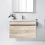 750mm Plywood Wall Hung Single Drawer Vanity - White Oak Carousel 1