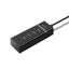 4-Port Usb 2.0 Hub With Light Bar 15Cm Cable Black Carousel 1