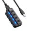 4-Port Usb 3.0 Hub With Individual Switches Black Carousel 4
