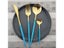 24Pcs Green Gold Cutlery Set Mirror Colorful Flatware Set 304 Stainless Steel Carousel 6
