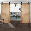 2.44m Antique Classic Style Double Sliding Barn Door Hardware Track Roller Kit Carousel 7