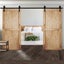 2.44m Antique Classic Style Double Sliding Barn Door Hardware Track Roller Kit Carousel 8