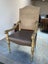 PAIR Vintage Gilt Wood Suede & Leather Arm Chair Carousel 7