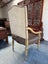 PAIR Vintage Gilt Wood Suede & Leather Arm Chair Carousel 14