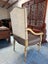 PAIR Vintage Gilt Wood Suede & Leather Arm Chair Carousel 17