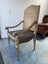 PAIR Vintage Gilt Wood Suede & Leather Arm Chair Carousel 5