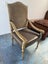 PAIR Vintage Gilt Wood Suede & Leather Arm Chair Carousel 19
