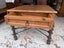 Rustic Solid Teak Side Table on Heavy Wrought Iron Base Carousel 2
