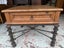 Rustic Solid Teak Side Table on Heavy Wrought Iron Base Carousel 11