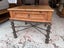 Rustic Solid Teak Side Table on Heavy Wrought Iron Base Carousel 1