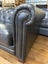 Harrison 3 Seater Sofa in Black Leather -Hunter Furniture Carousel 8