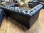 Harrison 3 Seater Sofa in Black Leather -Hunter Furniture Carousel 15