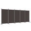 vidaXL 5-Panel Room Divider Brown 433x180 cm Fabric Carousel 2