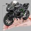 1:12 Kawasaki H2R BWM S1000RR Alloy Motorcycle Toys Diecast Miniature Car Front Carousel 6