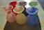 Six vintage glass painted egg cups - beautiful condition Carousel 11