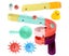 12pcs DIY Baby Bath Toys Wall Suction Cup Marble Race Run Track Bathroom Bath Carousel 4