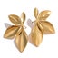 Yhpup Fashion Stainless Steel Leaves Flower Stud Earrings Bright Anti Carousel 1