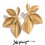 Yhpup Fashion Stainless Steel Leaves Flower Stud Earrings Bright Anti Carousel 2