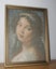 +++ VINTAGE " THE YOUNG GIRL" FRAMED TAPESTRY +++ Carousel 13